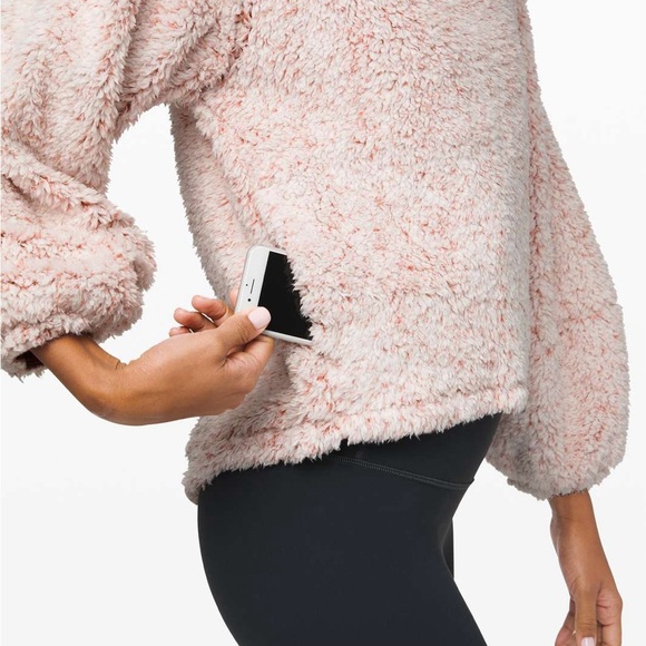 Lululemon Warmth Restore Sherpa Pullover - pink/heathered copper clay color. - Picture 2 of 8